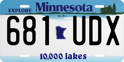 MN license plate 681UDX