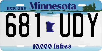 MN license plate 681UDY