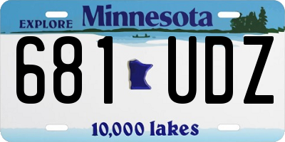 MN license plate 681UDZ