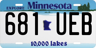 MN license plate 681UEB