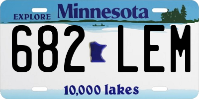 MN license plate 682LEM