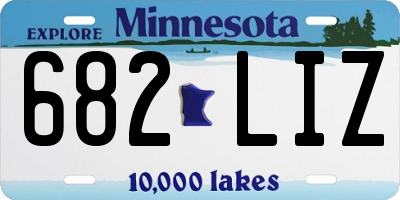 MN license plate 682LIZ