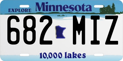 MN license plate 682MIZ