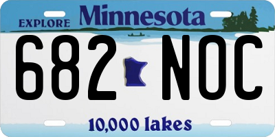 MN license plate 682NOC