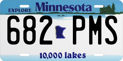MN license plate 682PMS