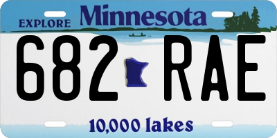 MN license plate 682RAE