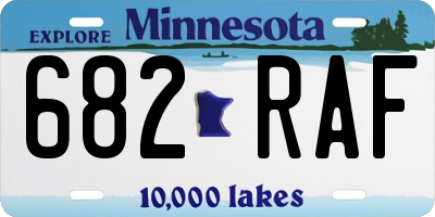 MN license plate 682RAF