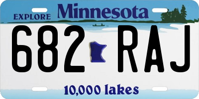 MN license plate 682RAJ