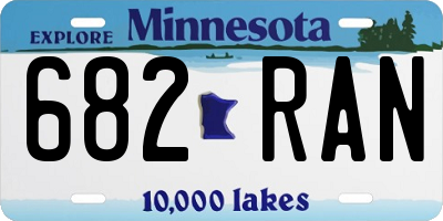 MN license plate 682RAN