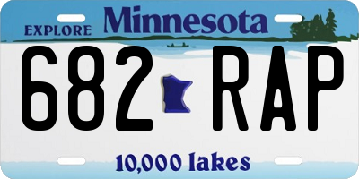 MN license plate 682RAP