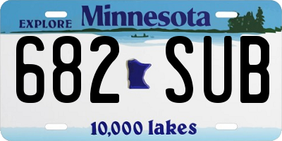 MN license plate 682SUB