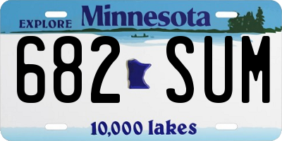 MN license plate 682SUM