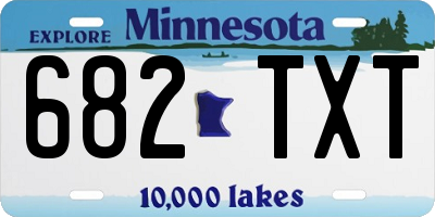 MN license plate 682TXT
