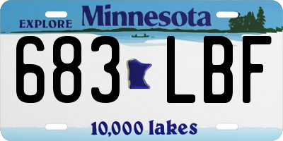 MN license plate 683LBF