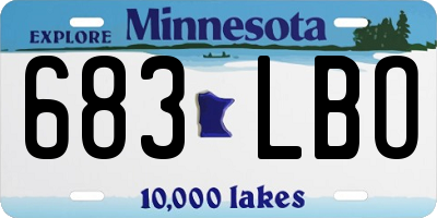 MN license plate 683LBO