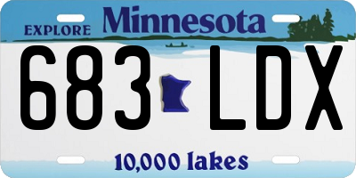 MN license plate 683LDX