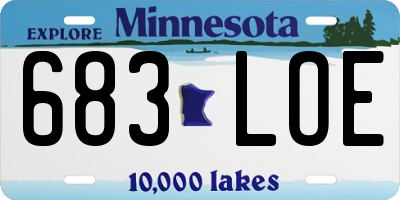 MN license plate 683LOE