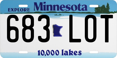 MN license plate 683LOT