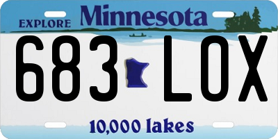 MN license plate 683LOX