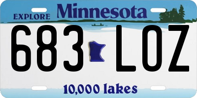 MN license plate 683LOZ
