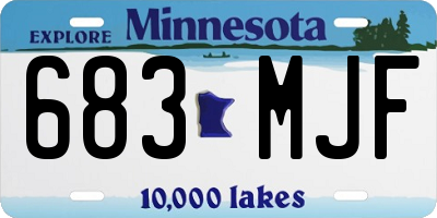 MN license plate 683MJF