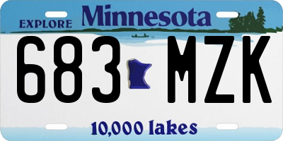 MN license plate 683MZK