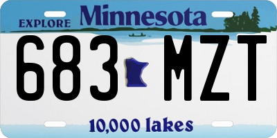 MN license plate 683MZT