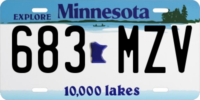 MN license plate 683MZV