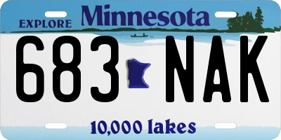 MN license plate 683NAK