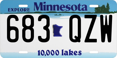 MN license plate 683QZW