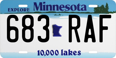 MN license plate 683RAF
