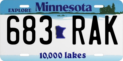 MN license plate 683RAK