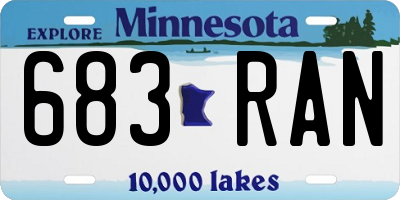 MN license plate 683RAN