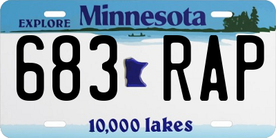 MN license plate 683RAP