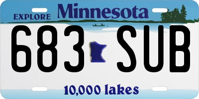 MN license plate 683SUB