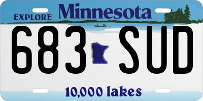 MN license plate 683SUD