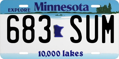 MN license plate 683SUM