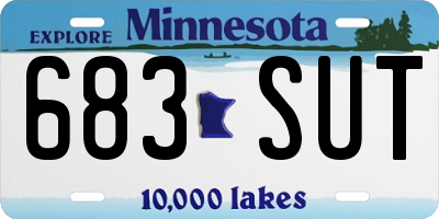 MN license plate 683SUT