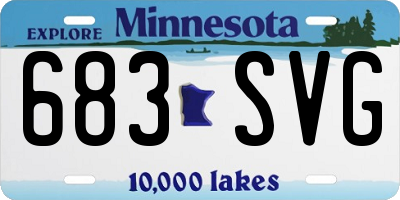 MN license plate 683SVG