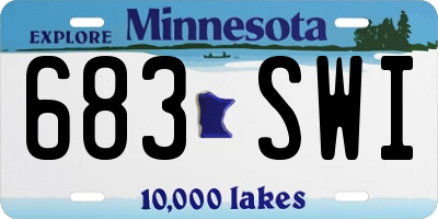 MN license plate 683SWI