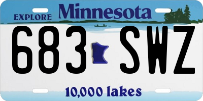 MN license plate 683SWZ