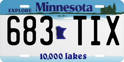 MN license plate 683TIX