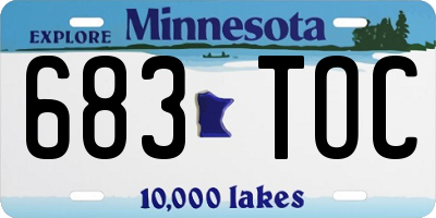MN license plate 683TOC