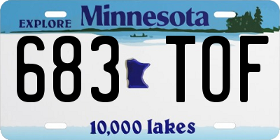 MN license plate 683TOF