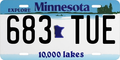MN license plate 683TUE