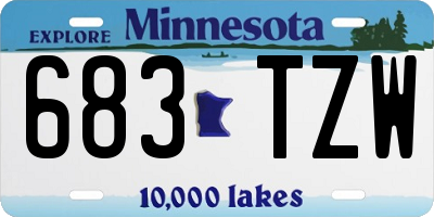 MN license plate 683TZW