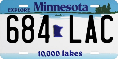 MN license plate 684LAC