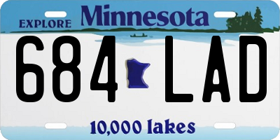 MN license plate 684LAD