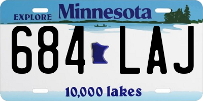 MN license plate 684LAJ