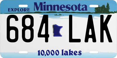 MN license plate 684LAK